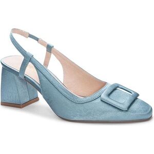 42 GOLD Sky Blue Slingback Heels